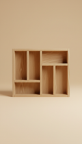 Natural wood divider box