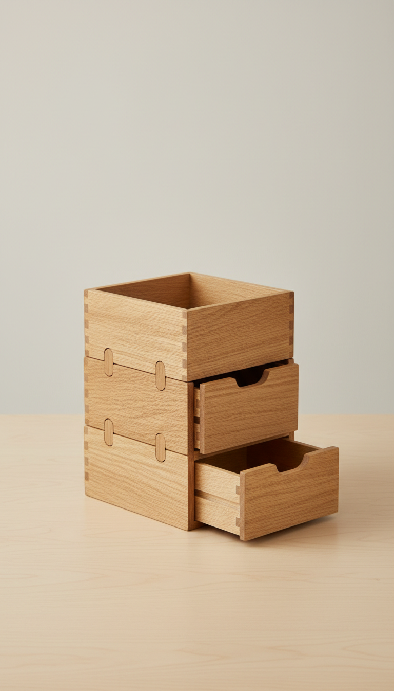 Oak Modular Storage Bin
